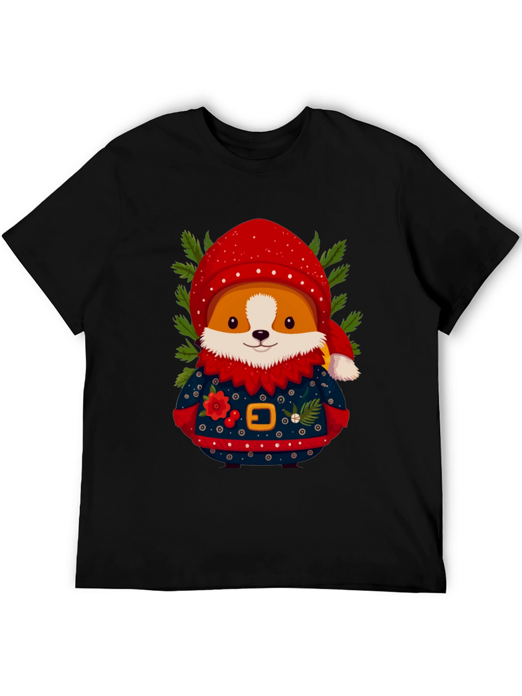 Christmas Corgi Sweater T-Shirt – Festive Dog Lover Tee