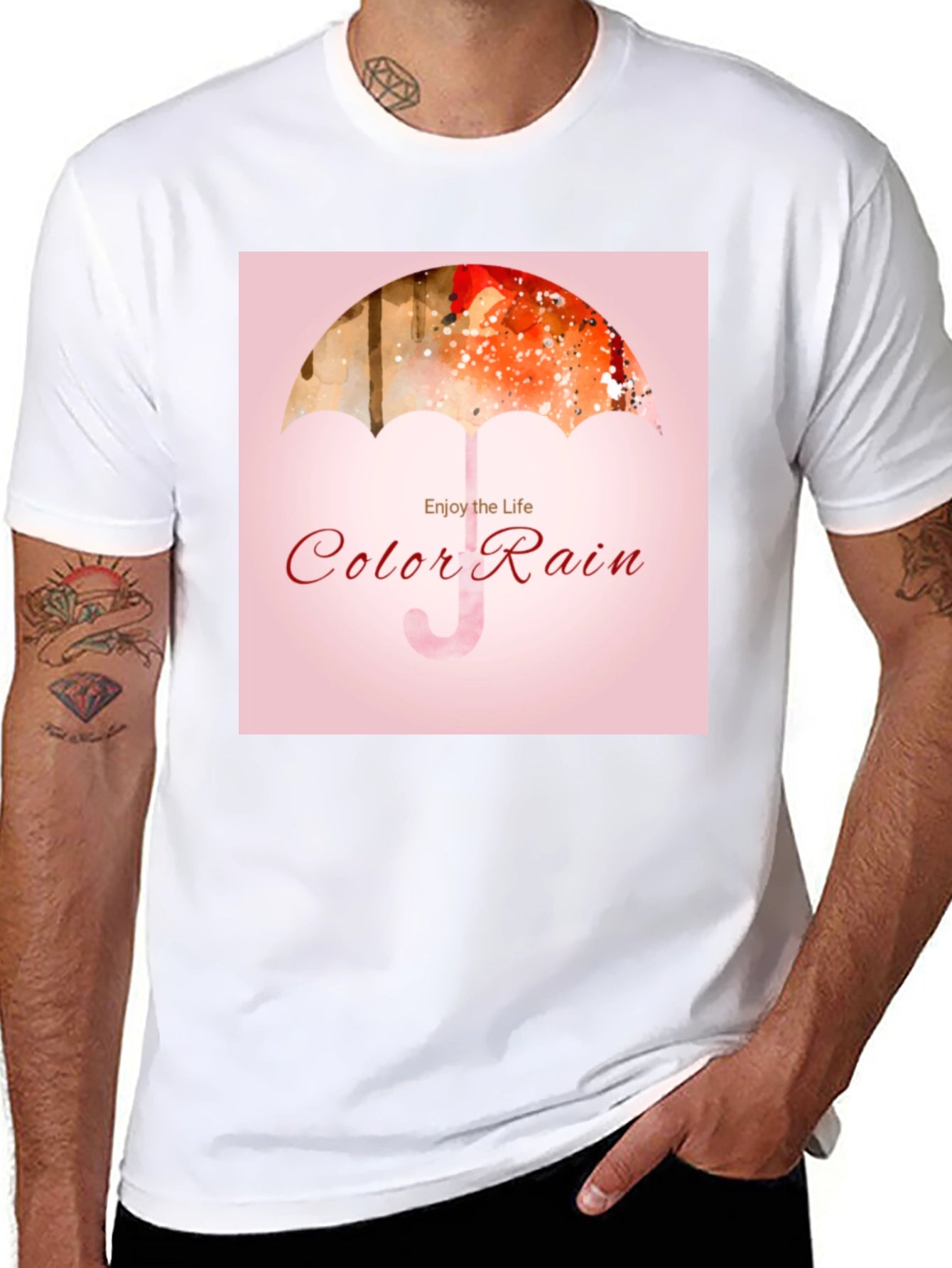 Color Rain Umbrella Graphic Tee