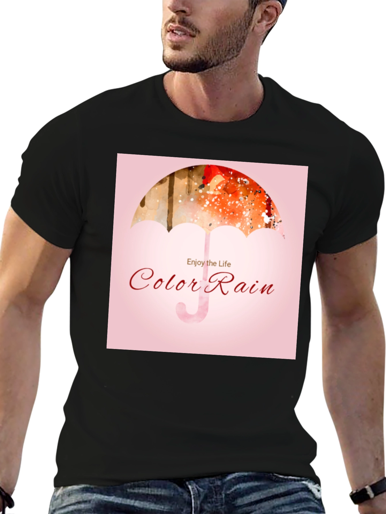 Color Rain Umbrella Graphic Tee