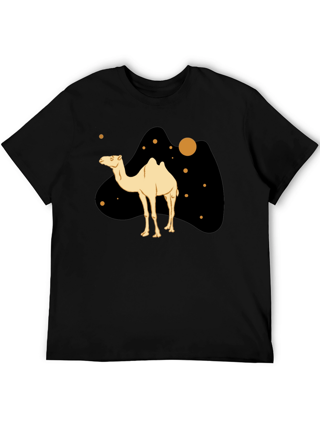 Camel Graphic Print Black T-Shirt