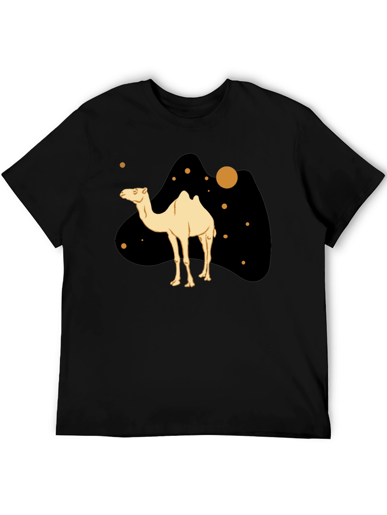 Camel Graphic Print Black T-Shirt