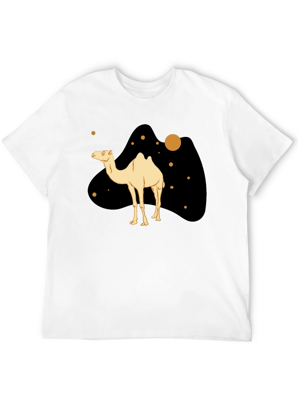 Camel Graphic Print Black T-Shirt