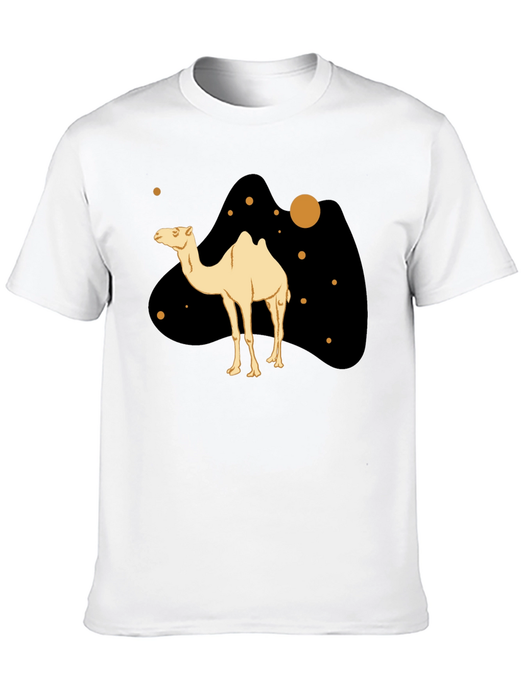 Camel Graphic Print Black T-Shirt