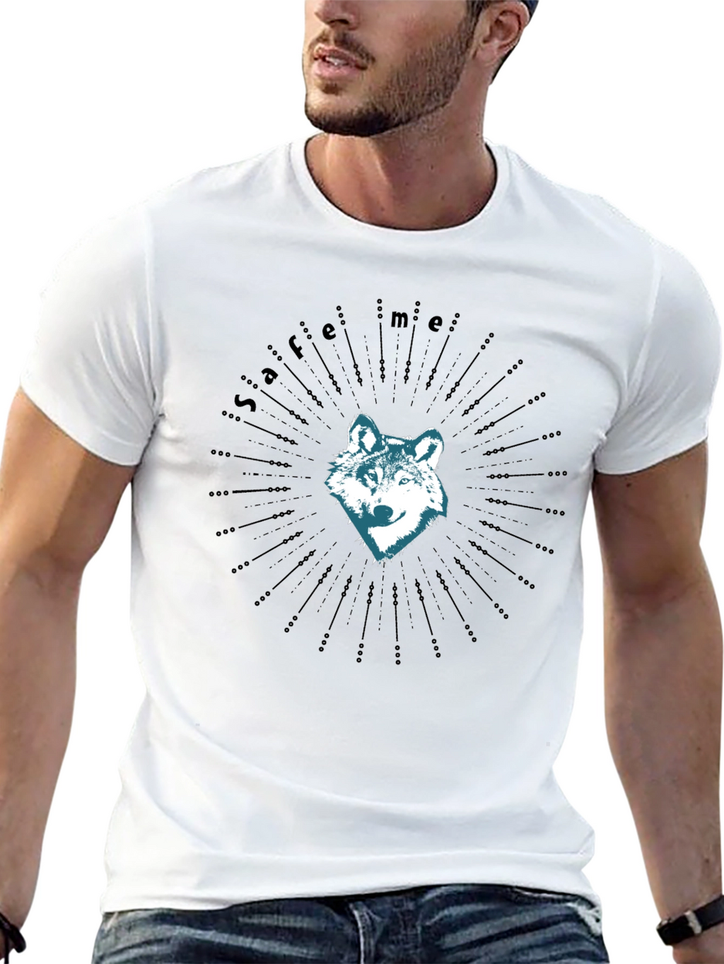 Wolf Save Me Graphic Tee - Mens Black T-Shirt