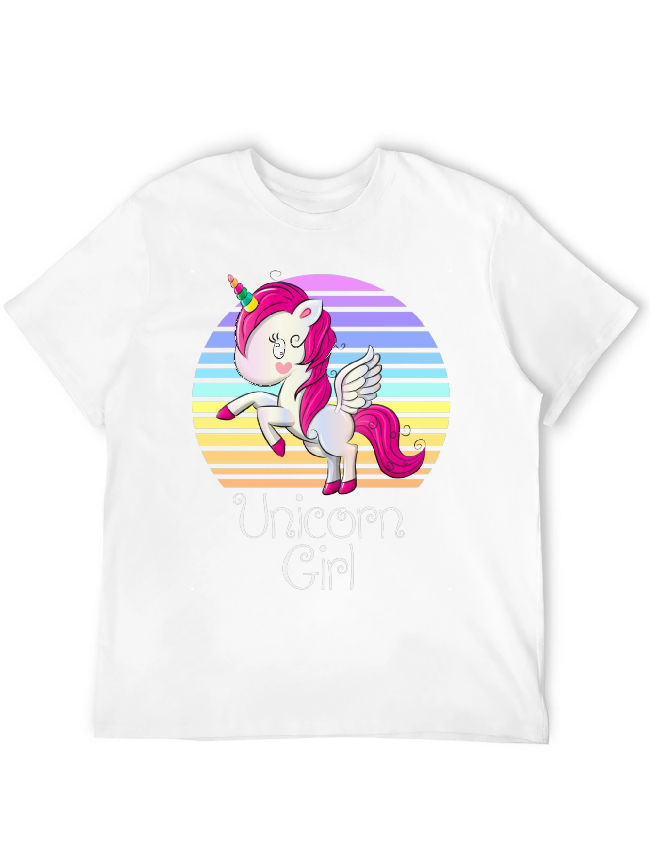 Unicorn Girl Graphic Print Black T-Shirt