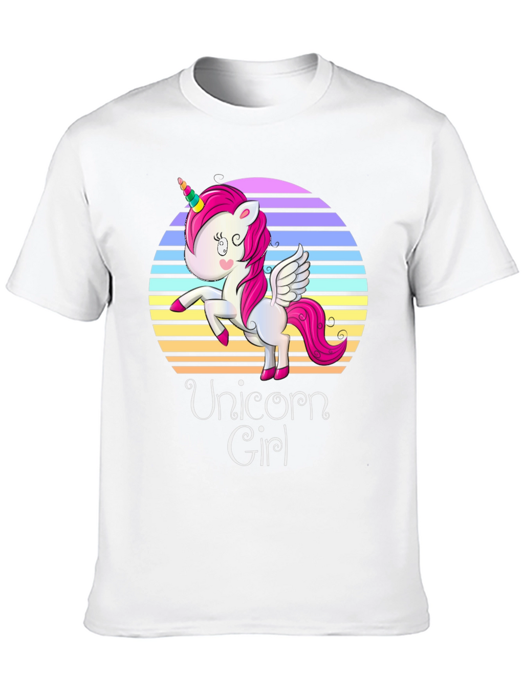 Unicorn Girl Graphic Print Black T-Shirt