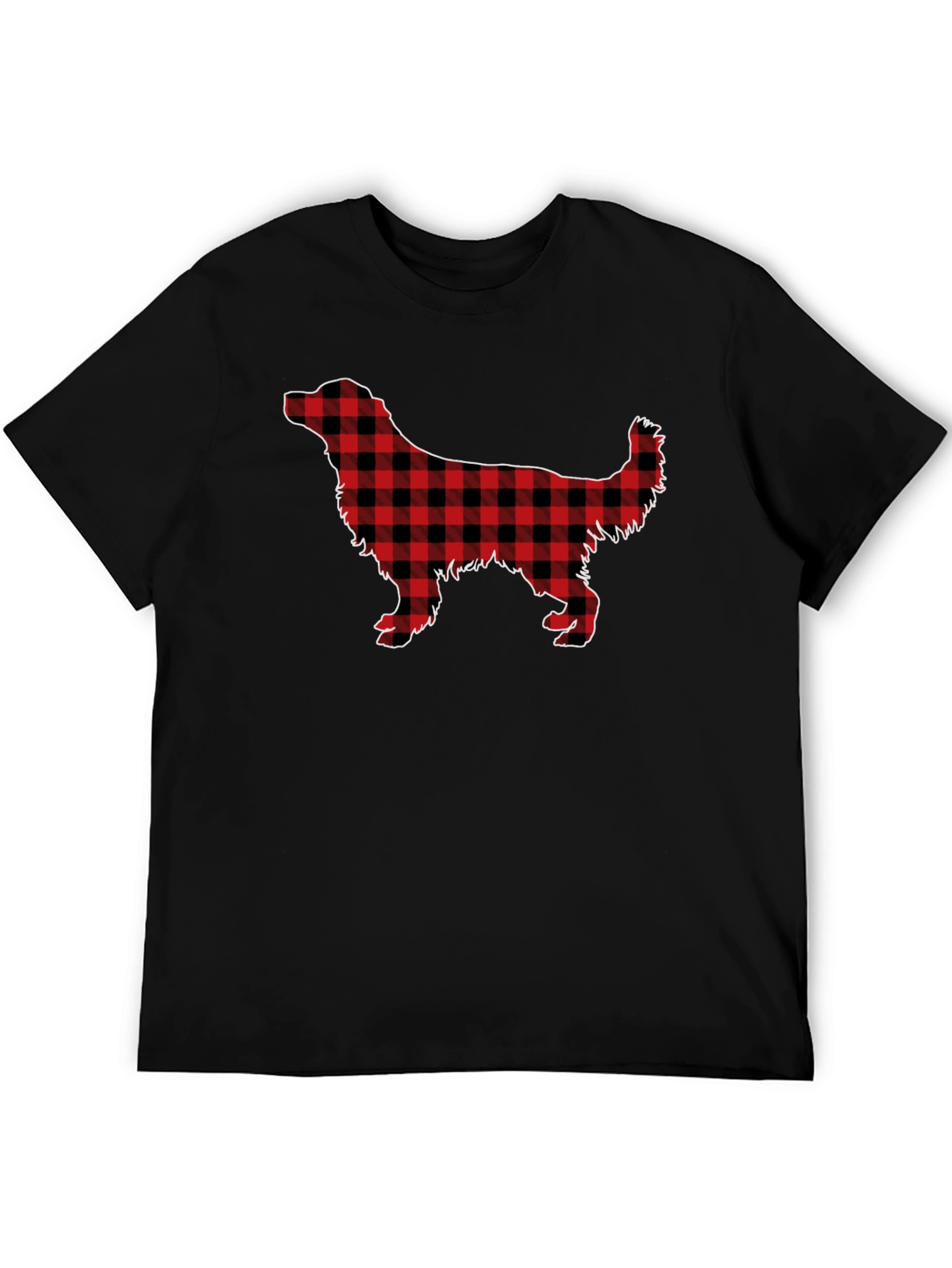 Buffalo Plaid Dog Silhouette Graphic Tee