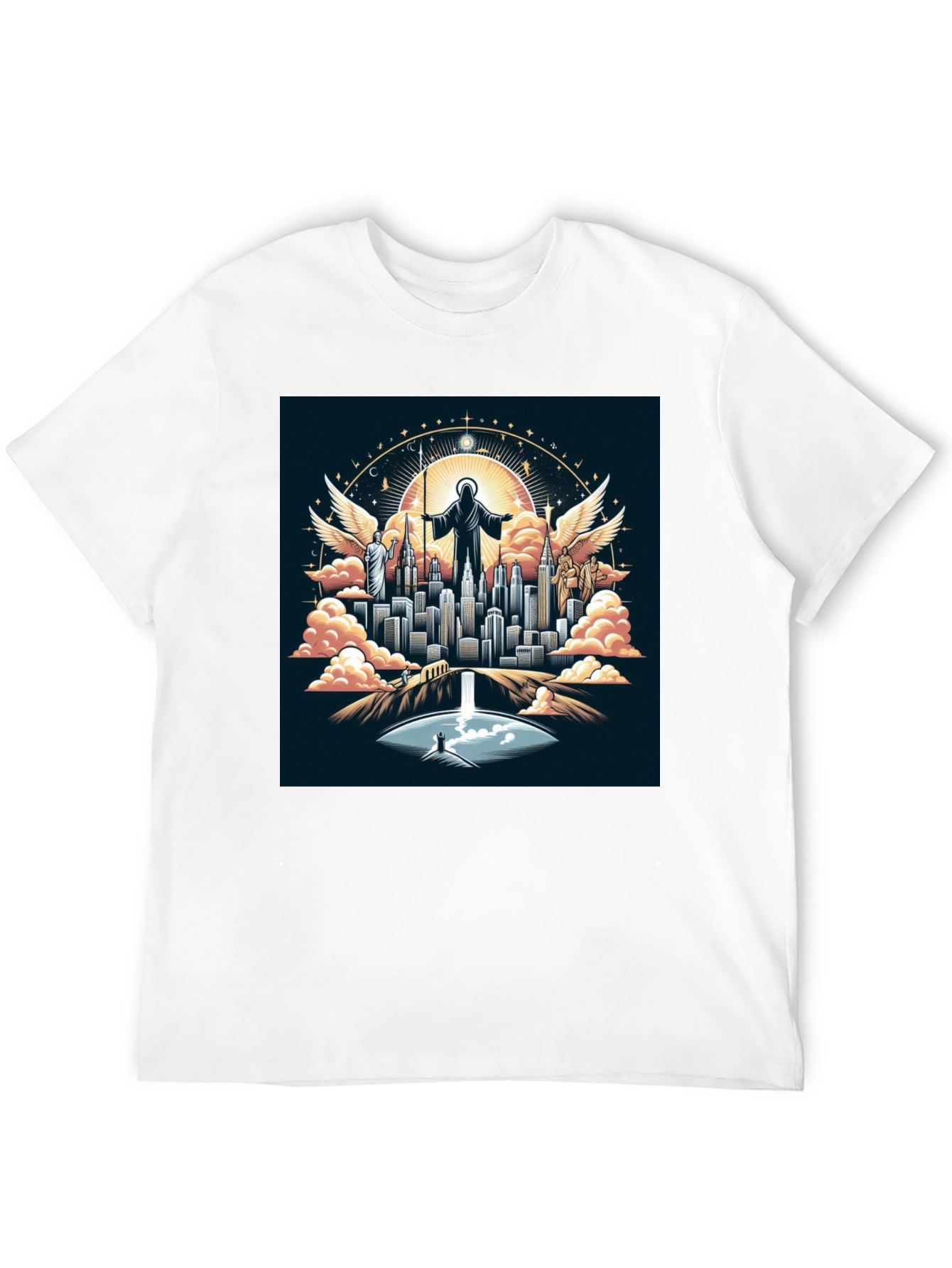 Angelic City Graphic T-Shirt - Black