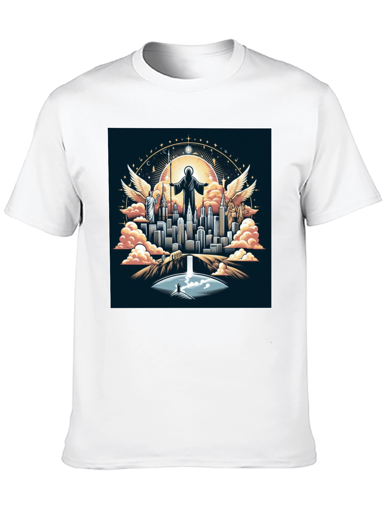 Angelic City Graphic T-Shirt - Black