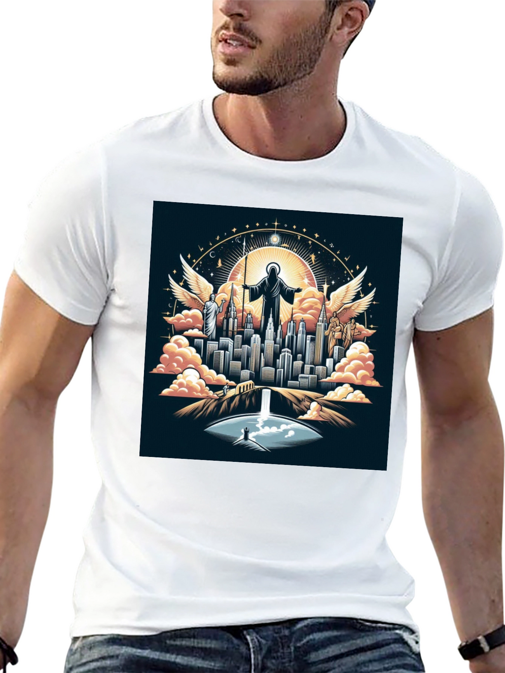 Angelic City Graphic T-Shirt - Black