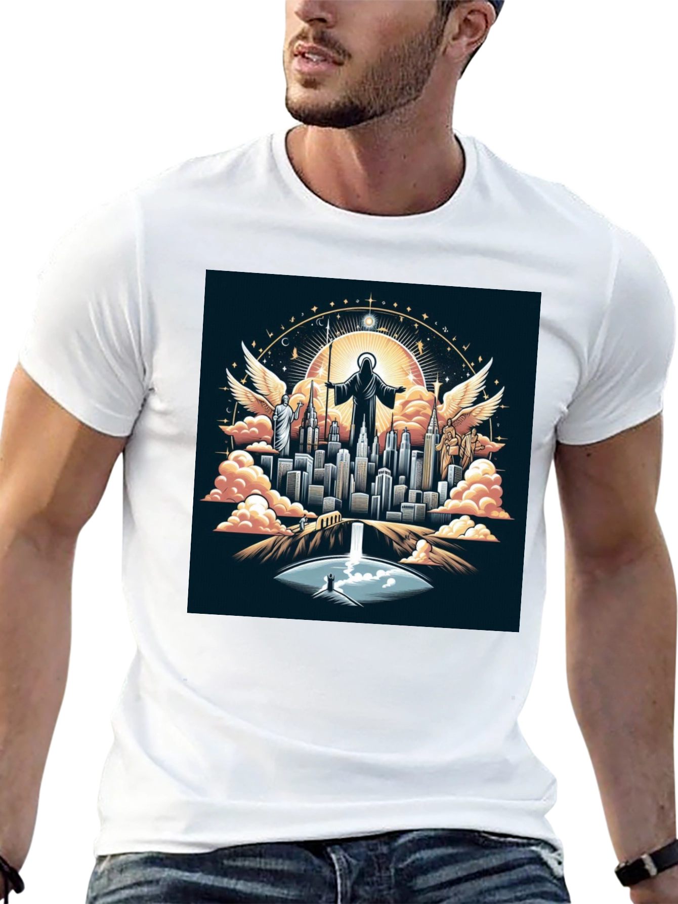 Angelic City Graphic T-Shirt - Black