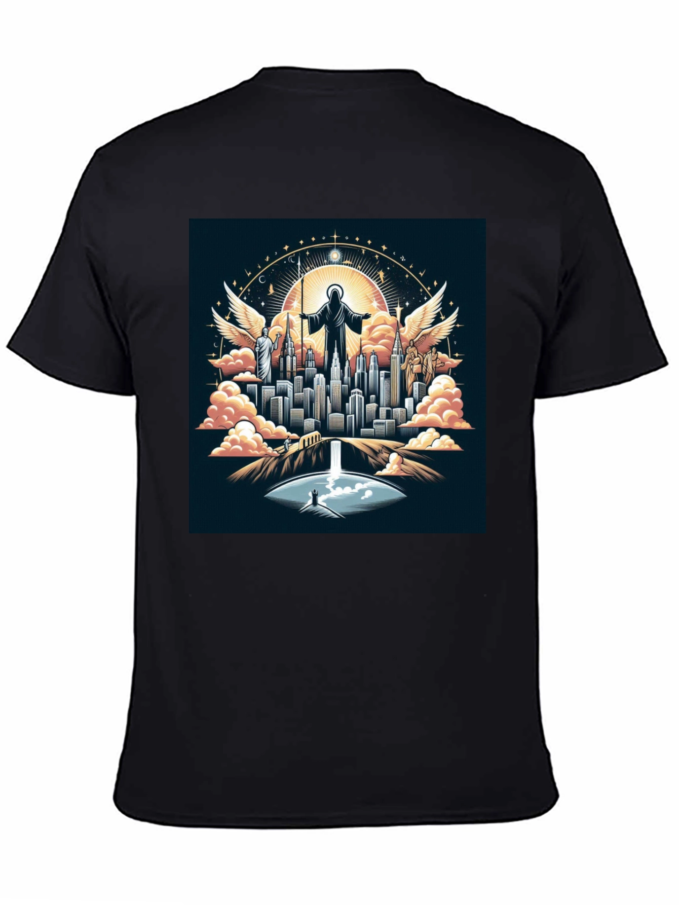 Angelic City Graphic T-Shirt - Black