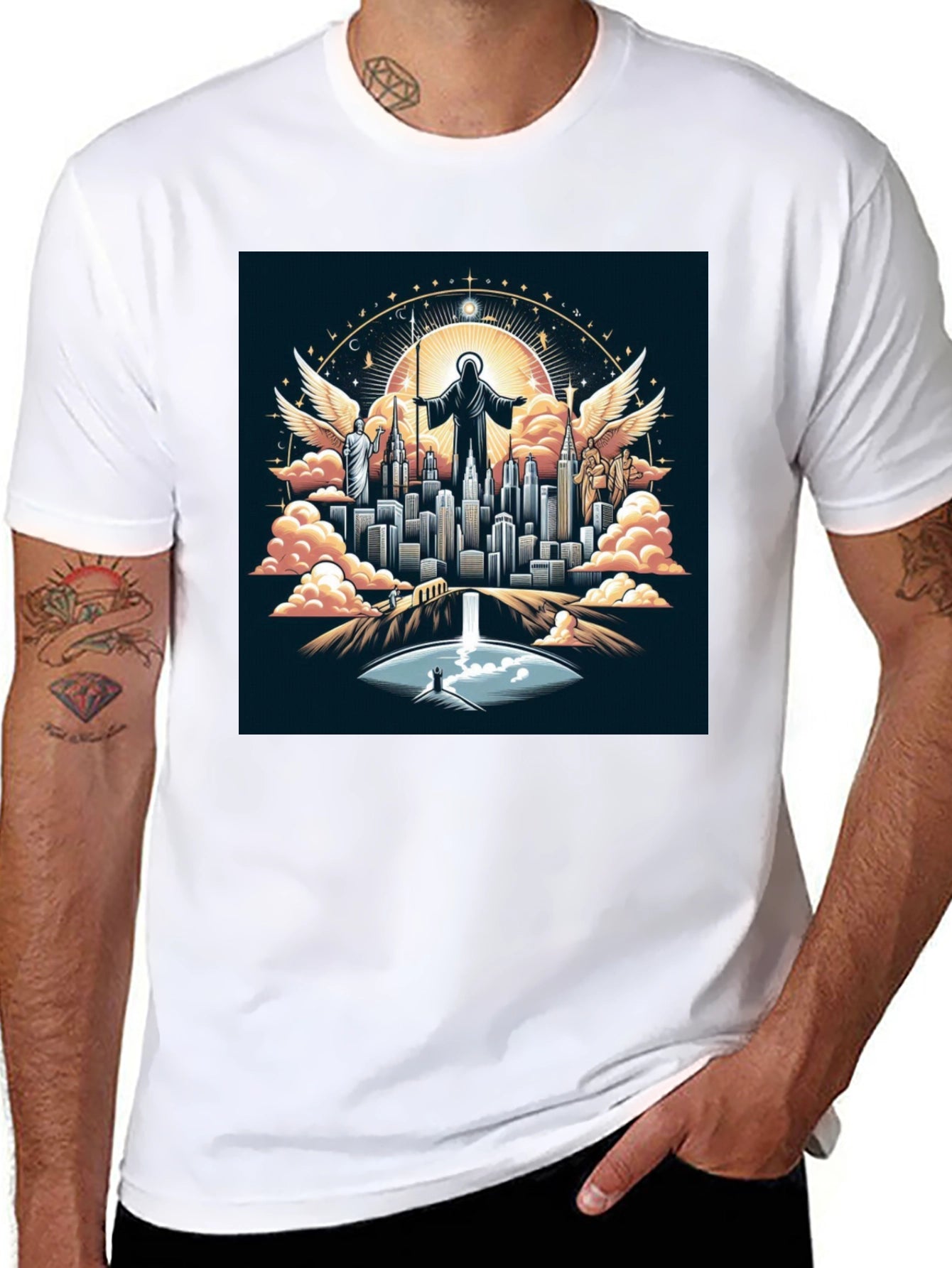 Angelic City Graphic T-Shirt - Black