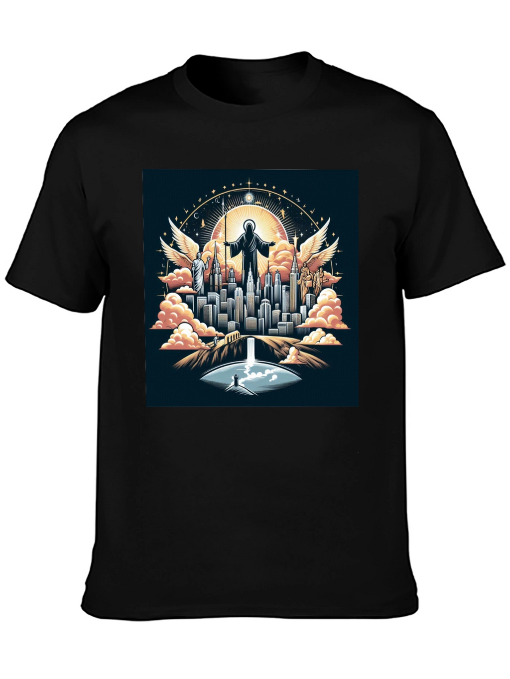 Angelic City Graphic T-Shirt - Black