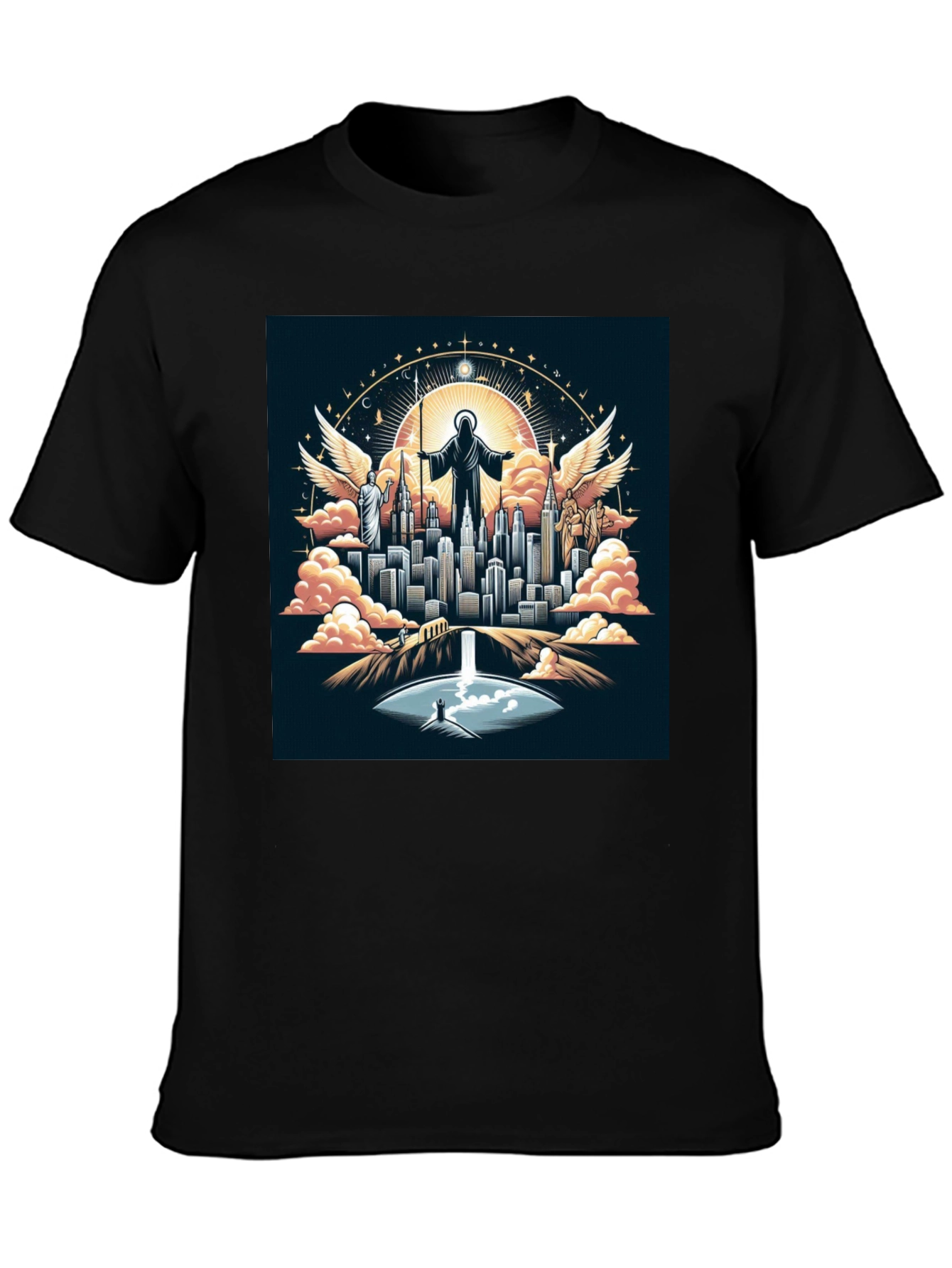 Angelic City Graphic T-Shirt - Black