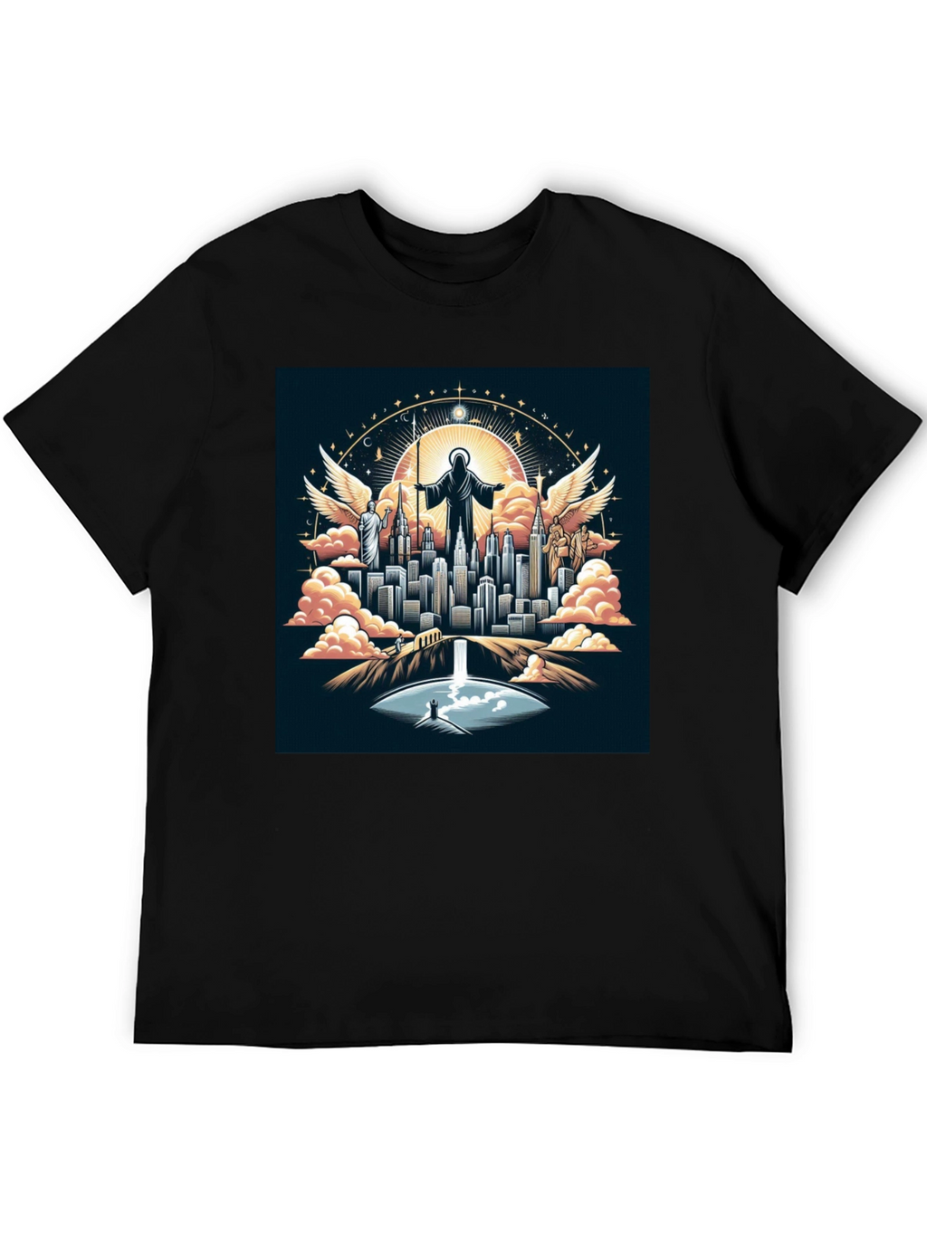 Angelic City Graphic T-Shirt - Black