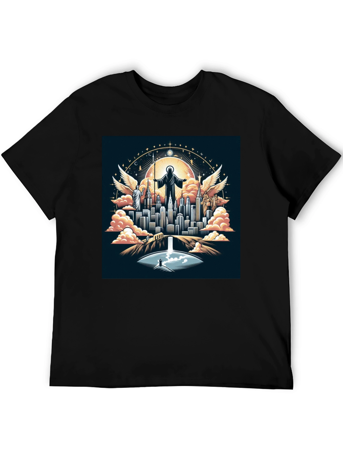 Angelic City Graphic T-Shirt - Black