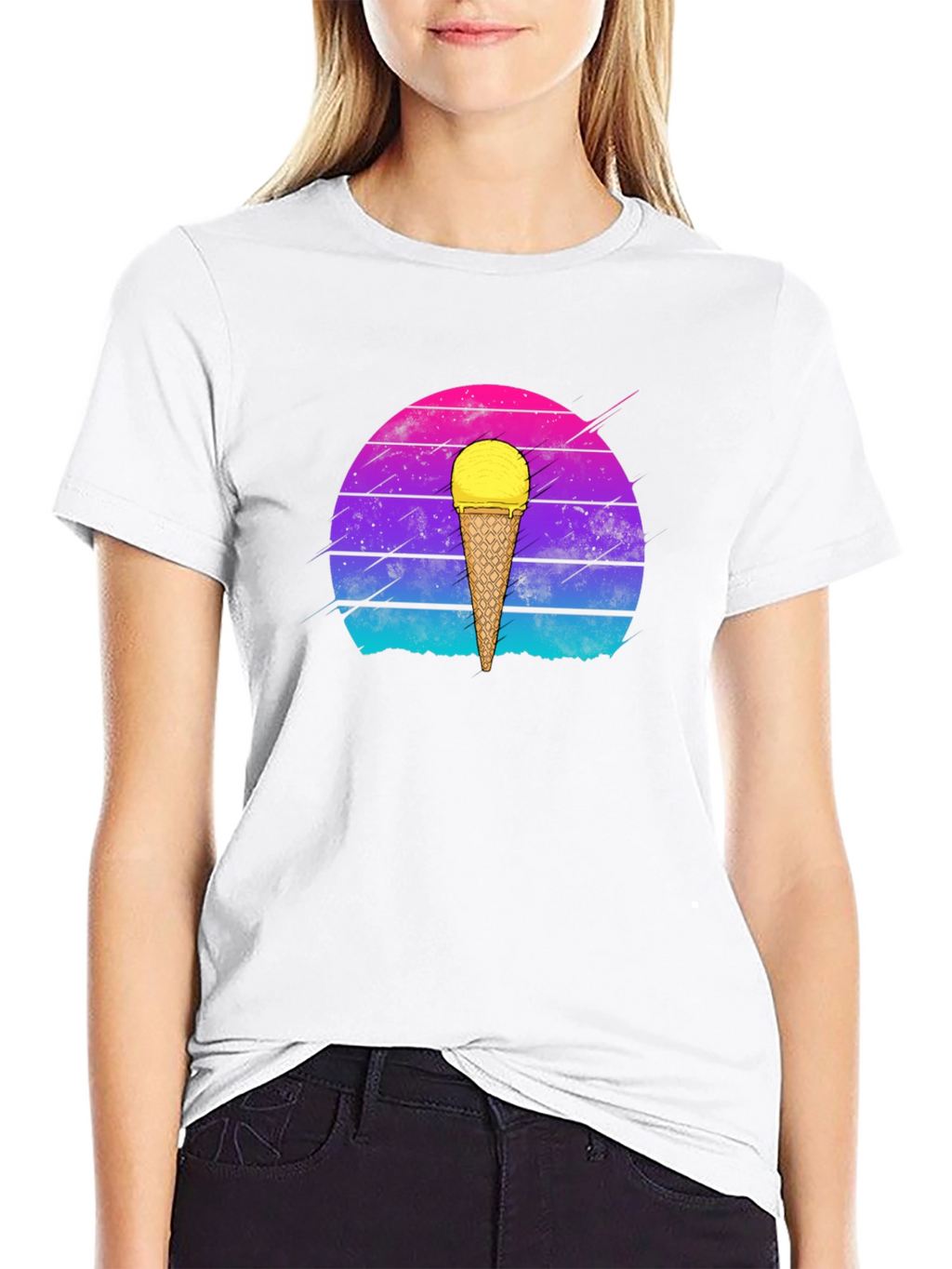 Retro Ice Cream Cone Graphic T-Shirt