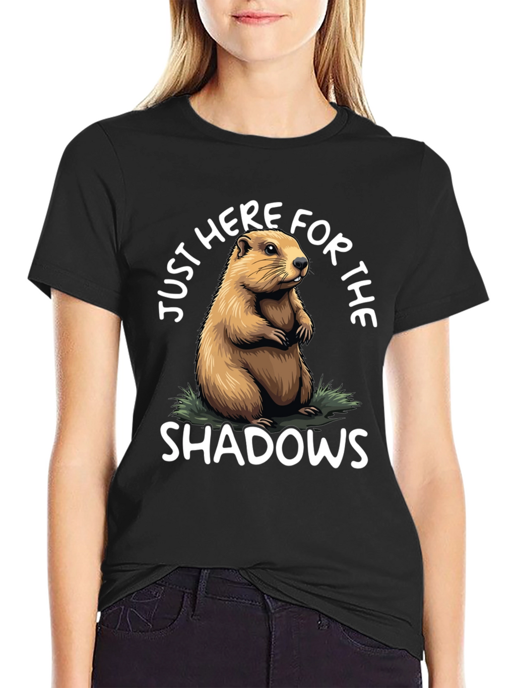 Groundhog Day T-Shirt: Just Here for Shadows!