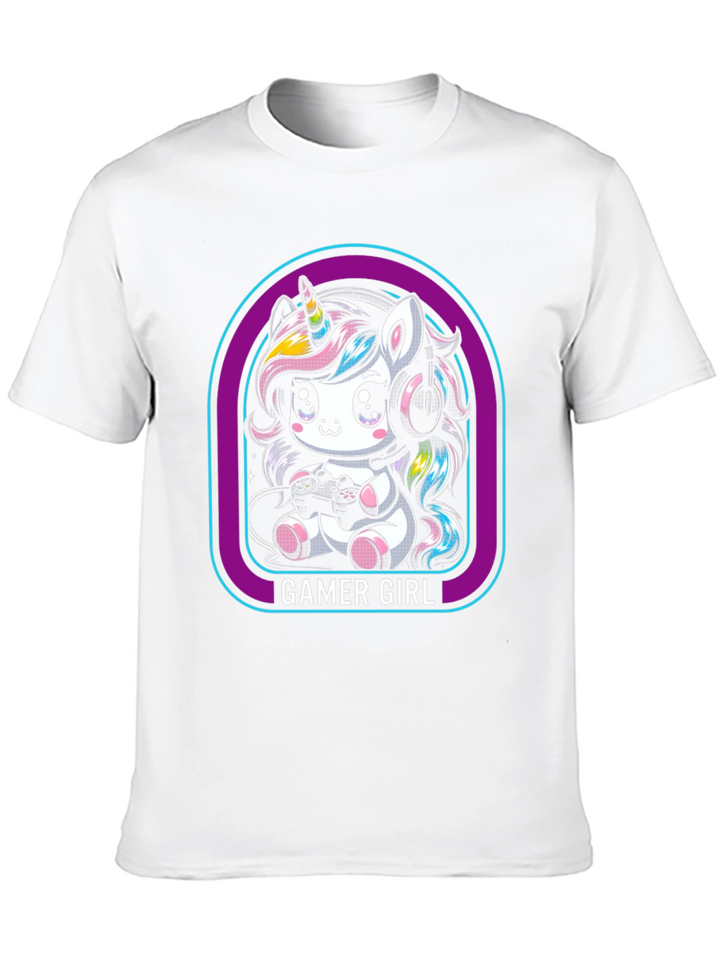 Gamer Girl Unicorn Black T-Shirt