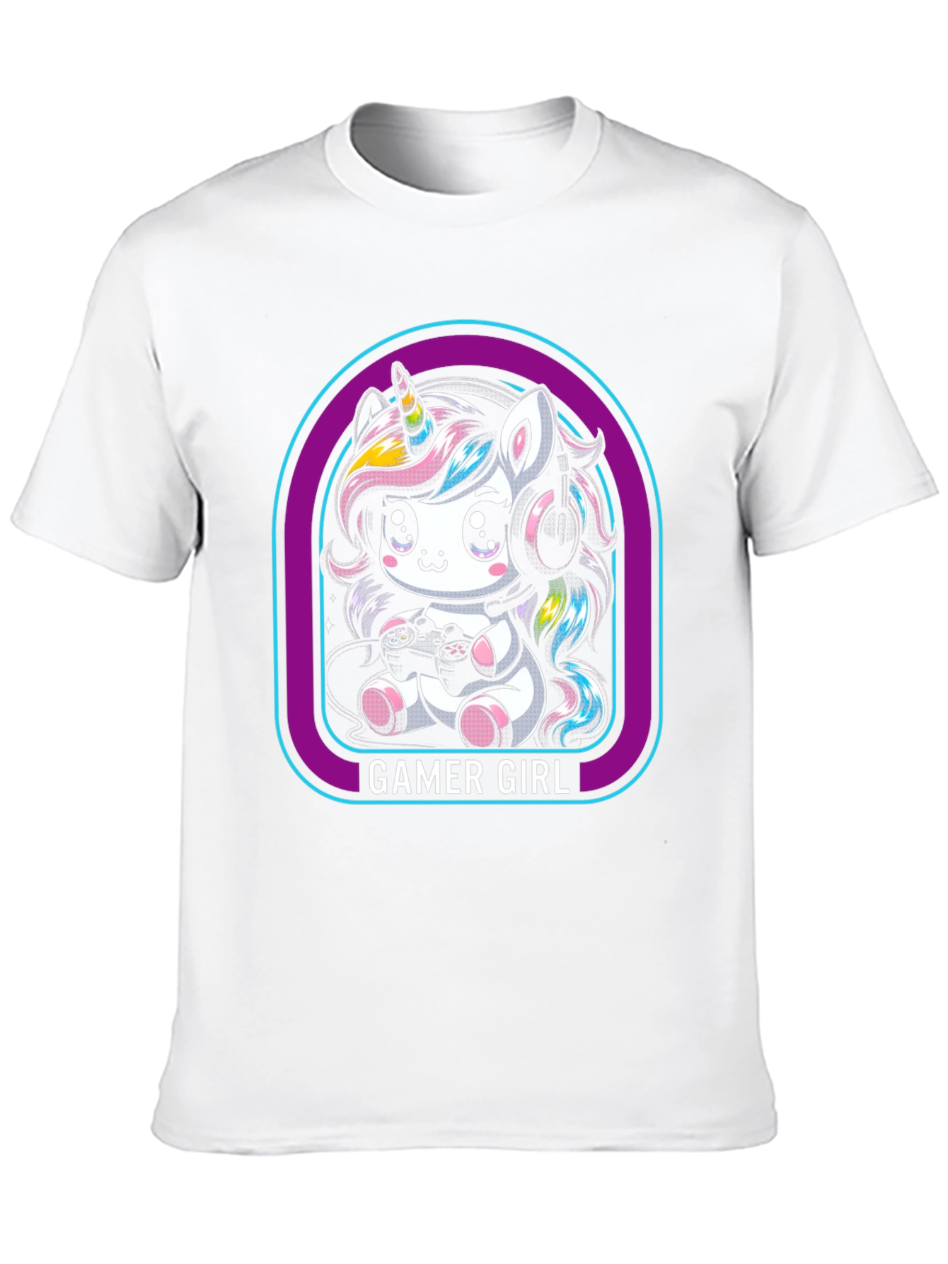 Gamer Girl Unicorn Black T-Shirt