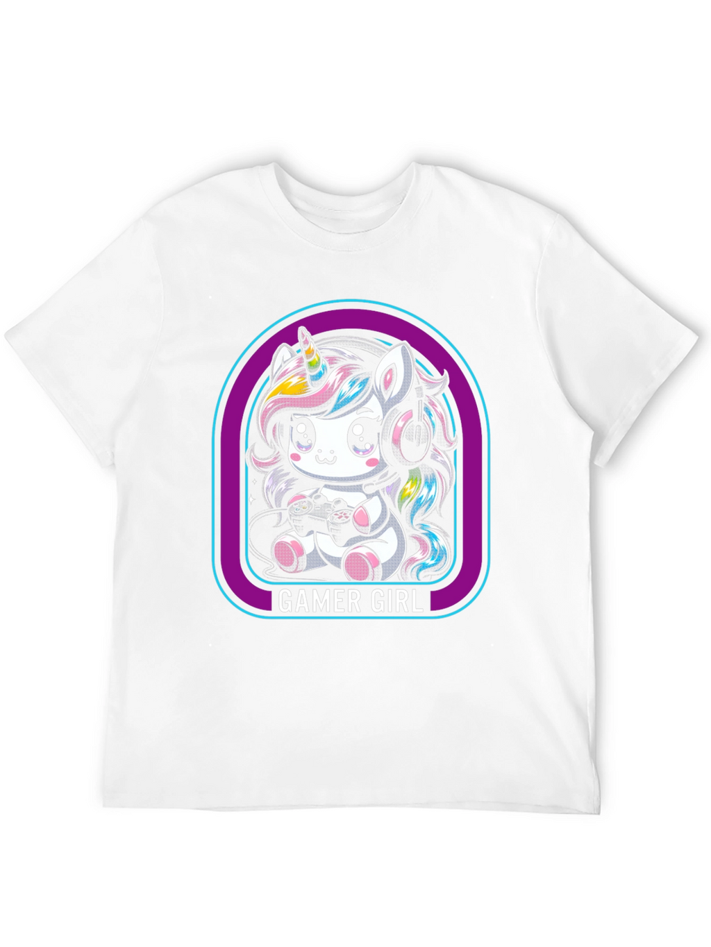 Gamer Girl Unicorn Black T-Shirt