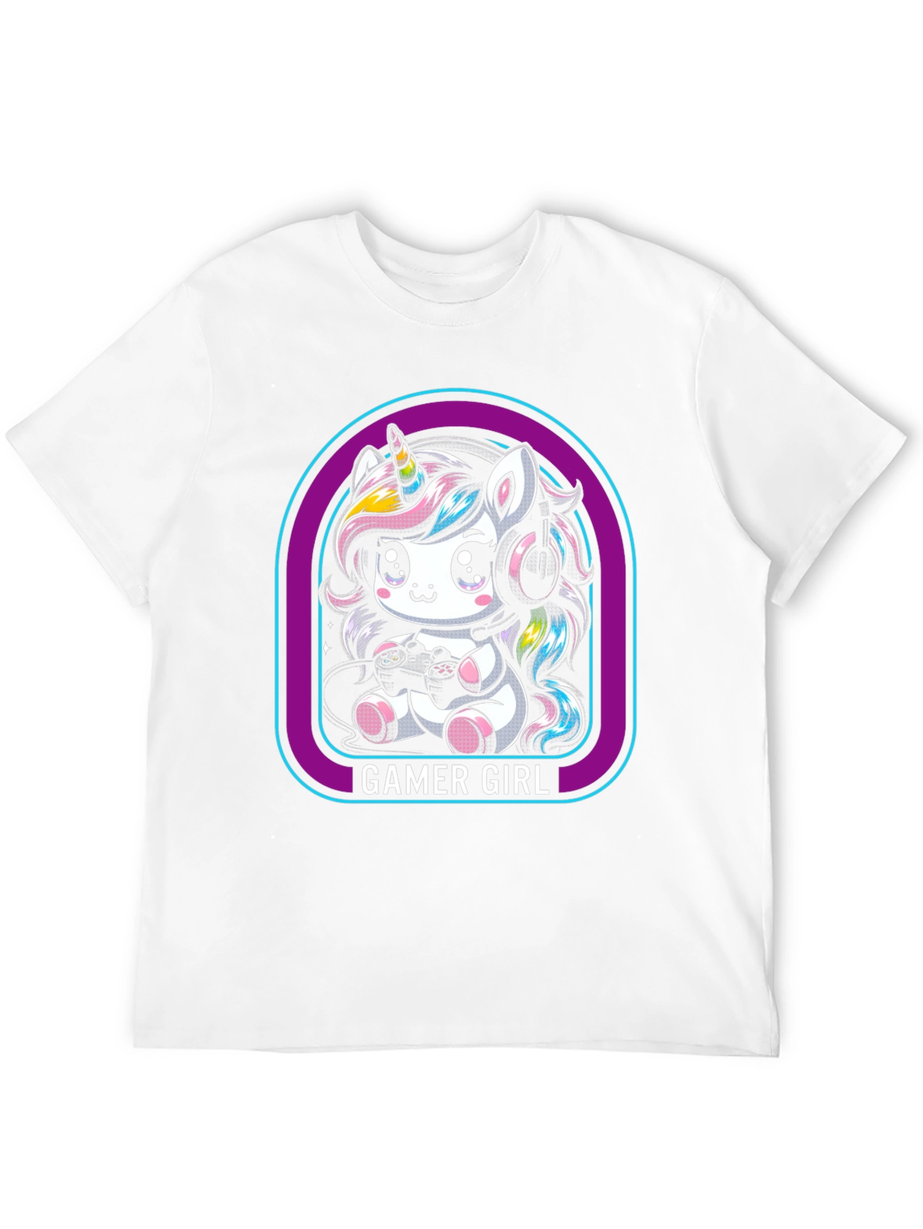 Gamer Girl Unicorn Black T-Shirt