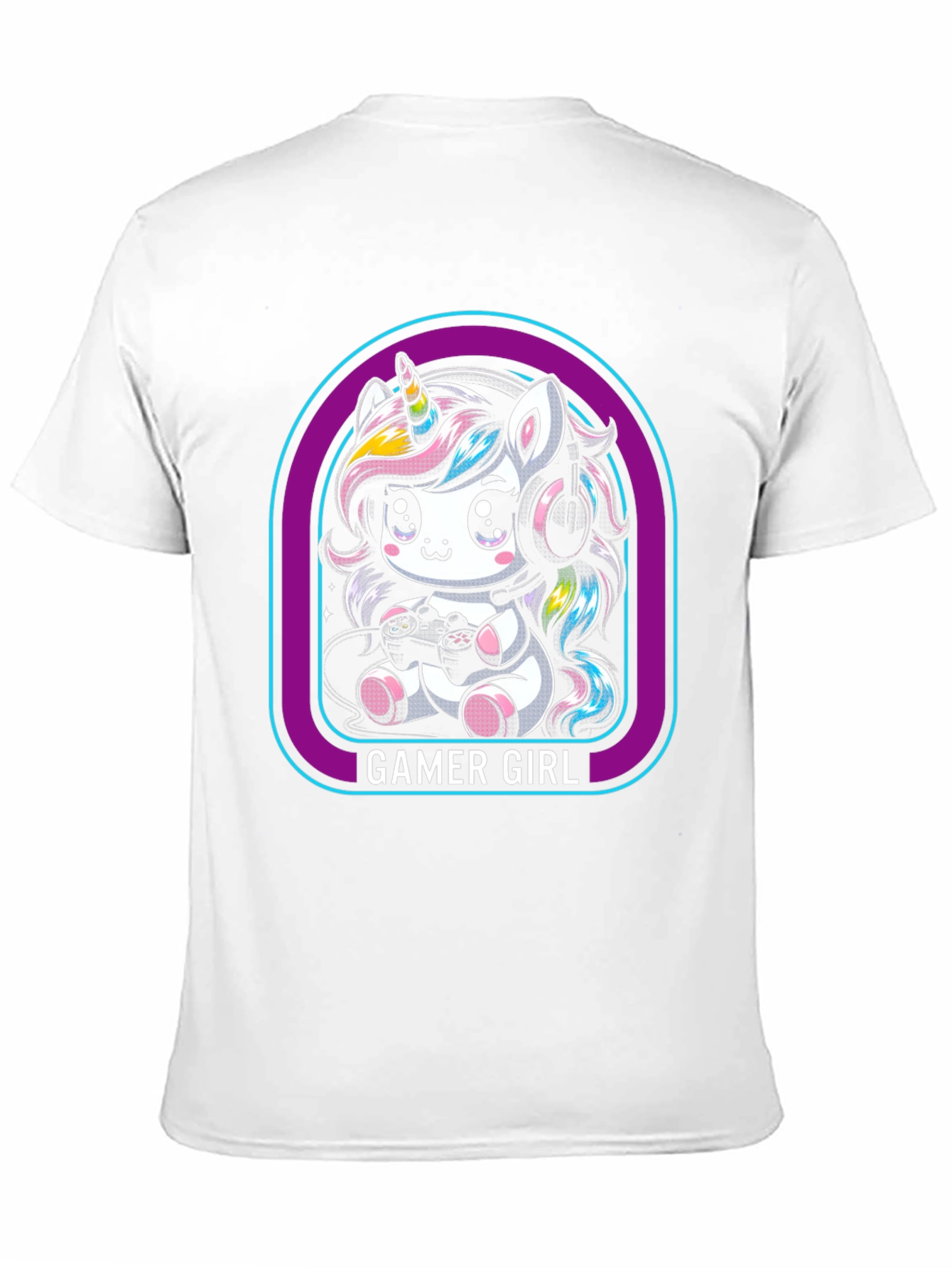 Gamer Girl Unicorn Black T-Shirt