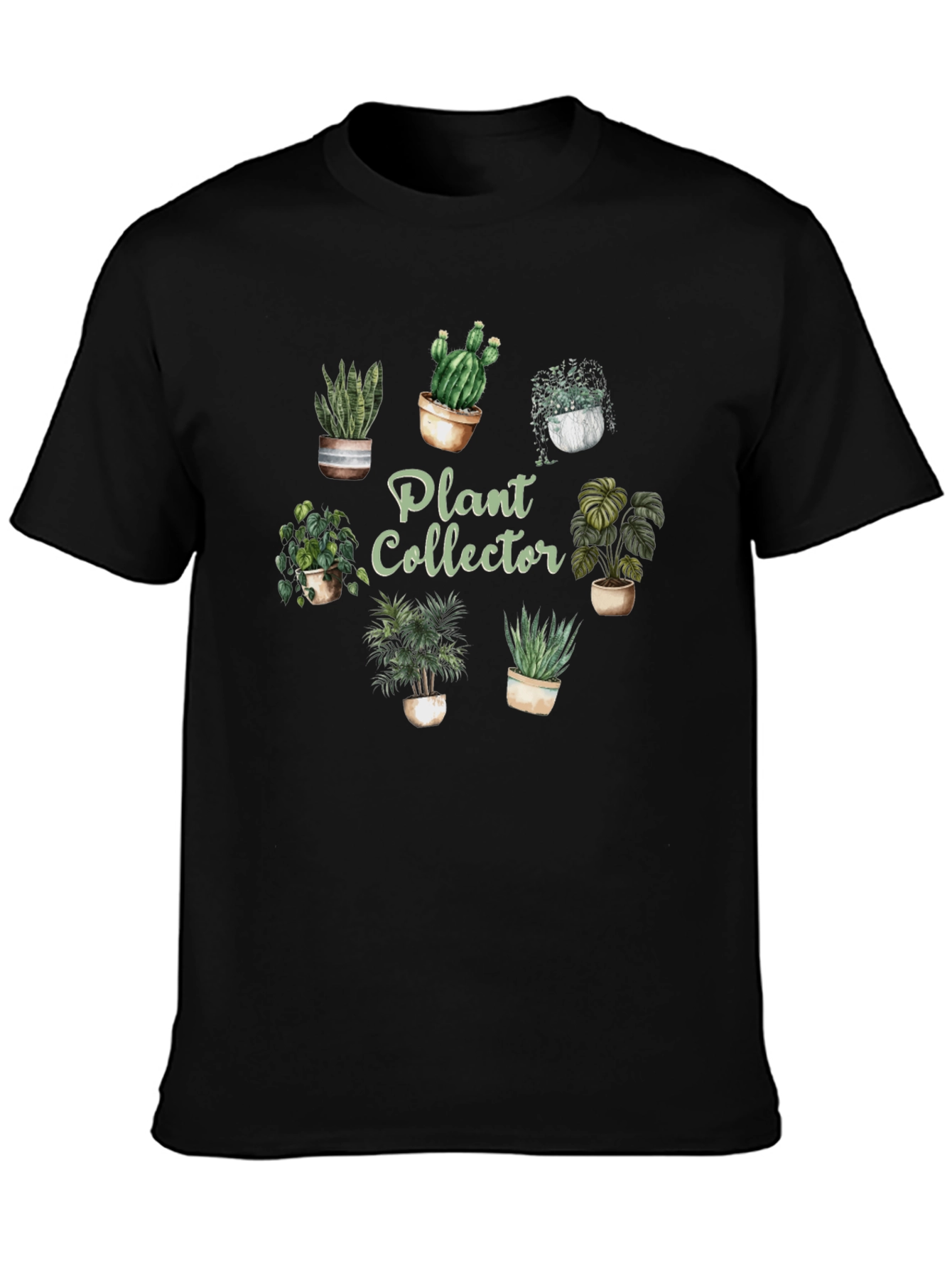 Plant Collector Graphic Tee - Black Cotton Shirt