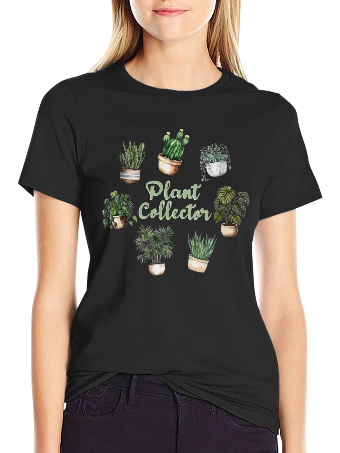 Plant Collector Graphic Tee - Black Cotton Shirt