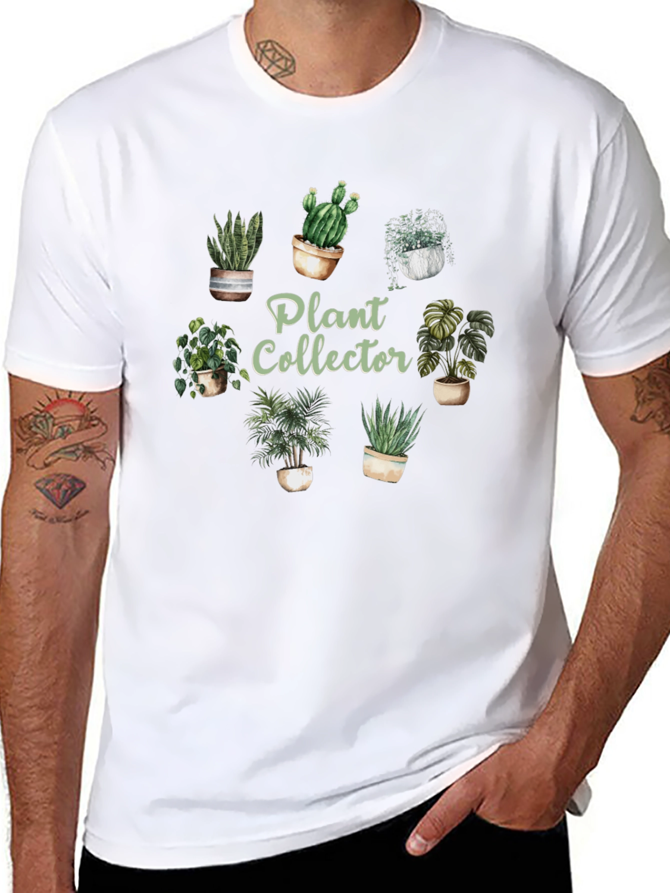 Plant Collector Graphic Tee - Black Cotton Shirt