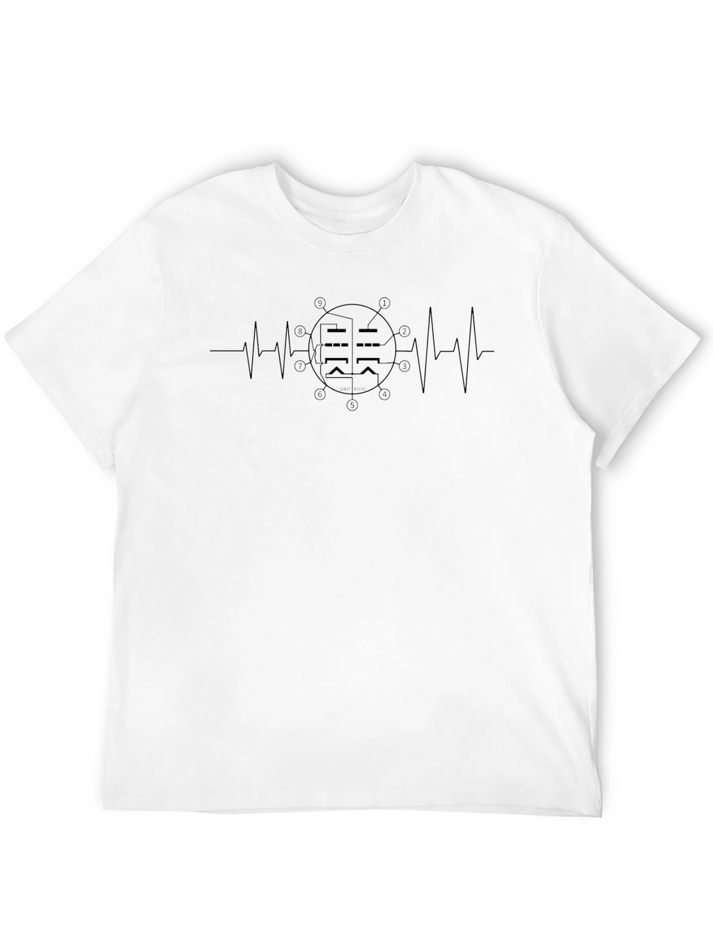 Heartbeat Tube T-Shirt - Black Graphic Tee