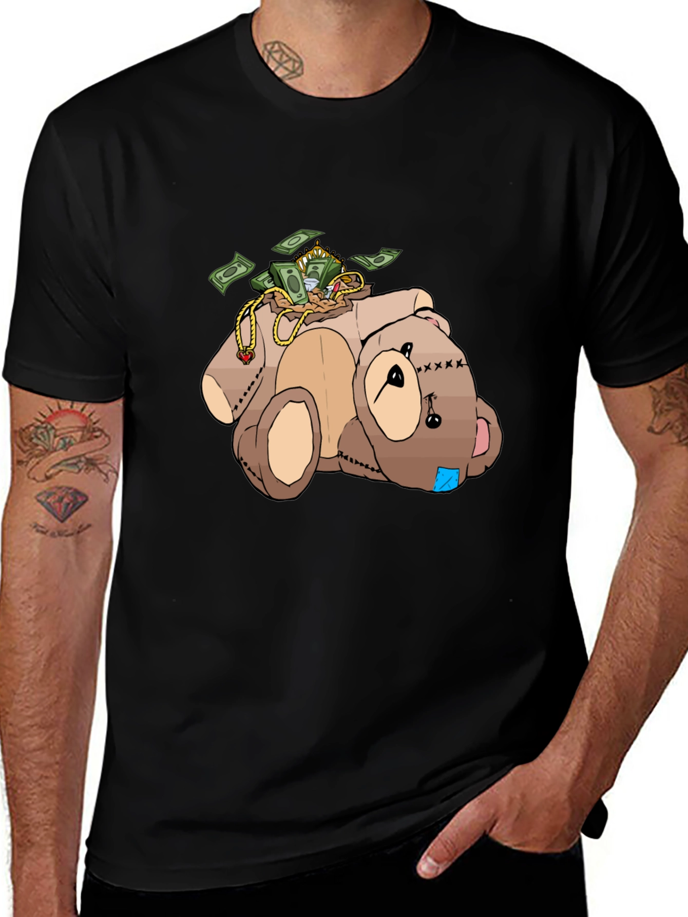 Money Bear T-Shirt - Cartoon Graphic Tee