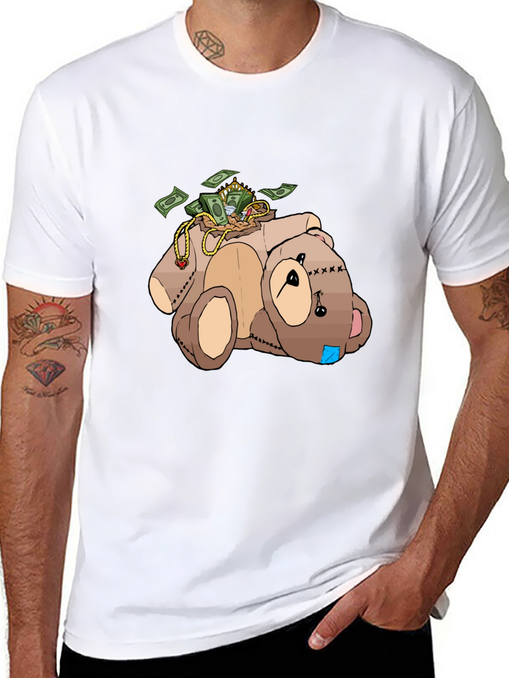 Money Bear T-Shirt - Cartoon Graphic Tee