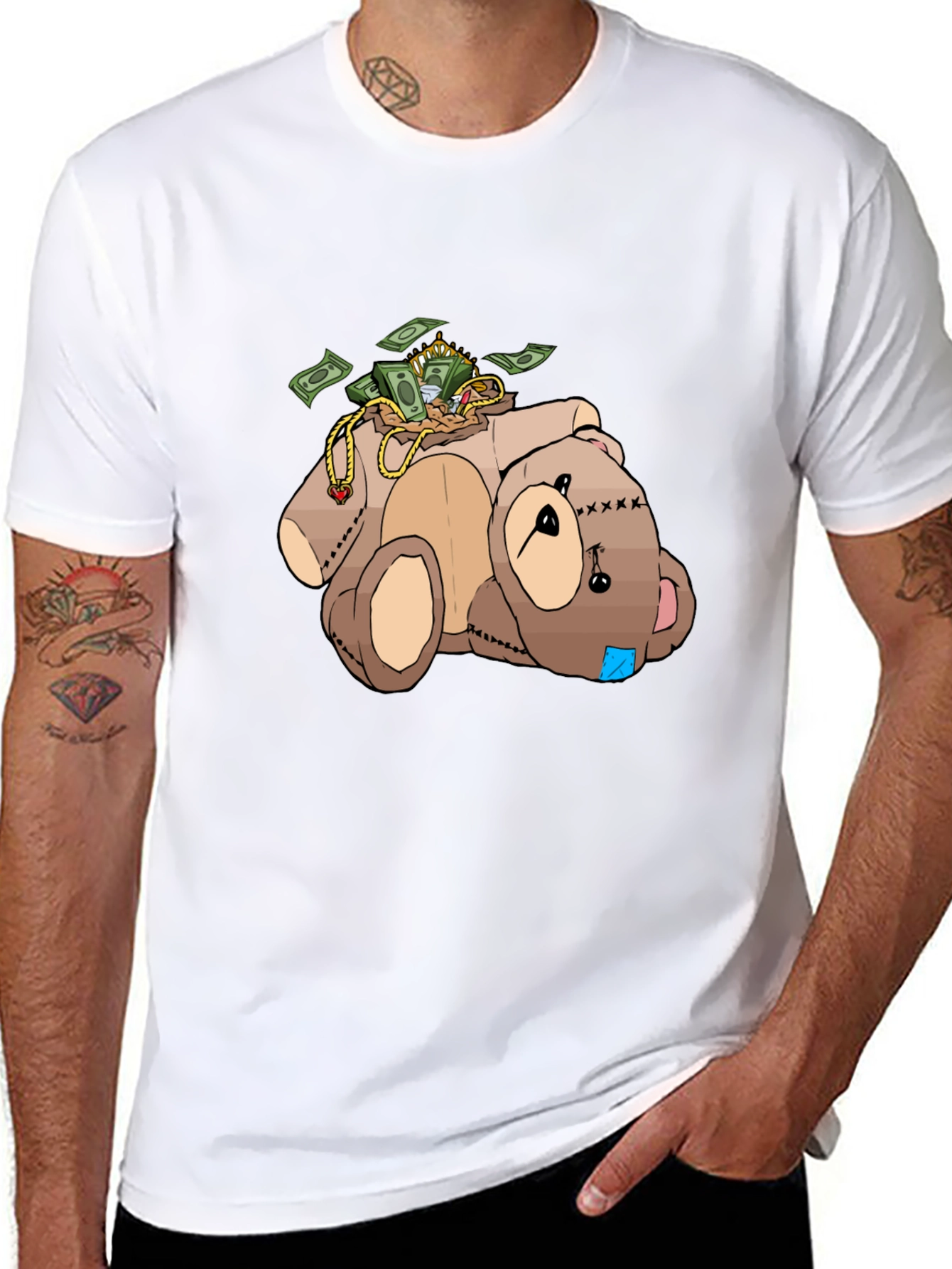 Money Bear T-Shirt - Cartoon Graphic Tee