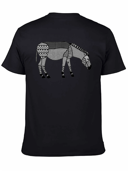 Abstract Donkey Graphic Tee - Modern Art Shirt