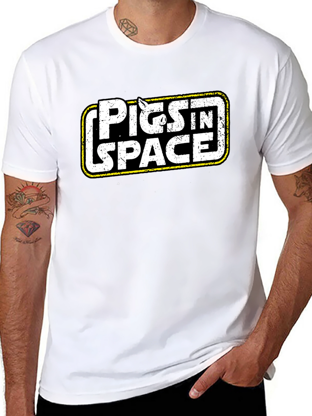 Pigs in Space Graphic Black T-Shirt