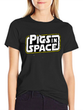 Pigs in Space Graphic Black T-Shirt