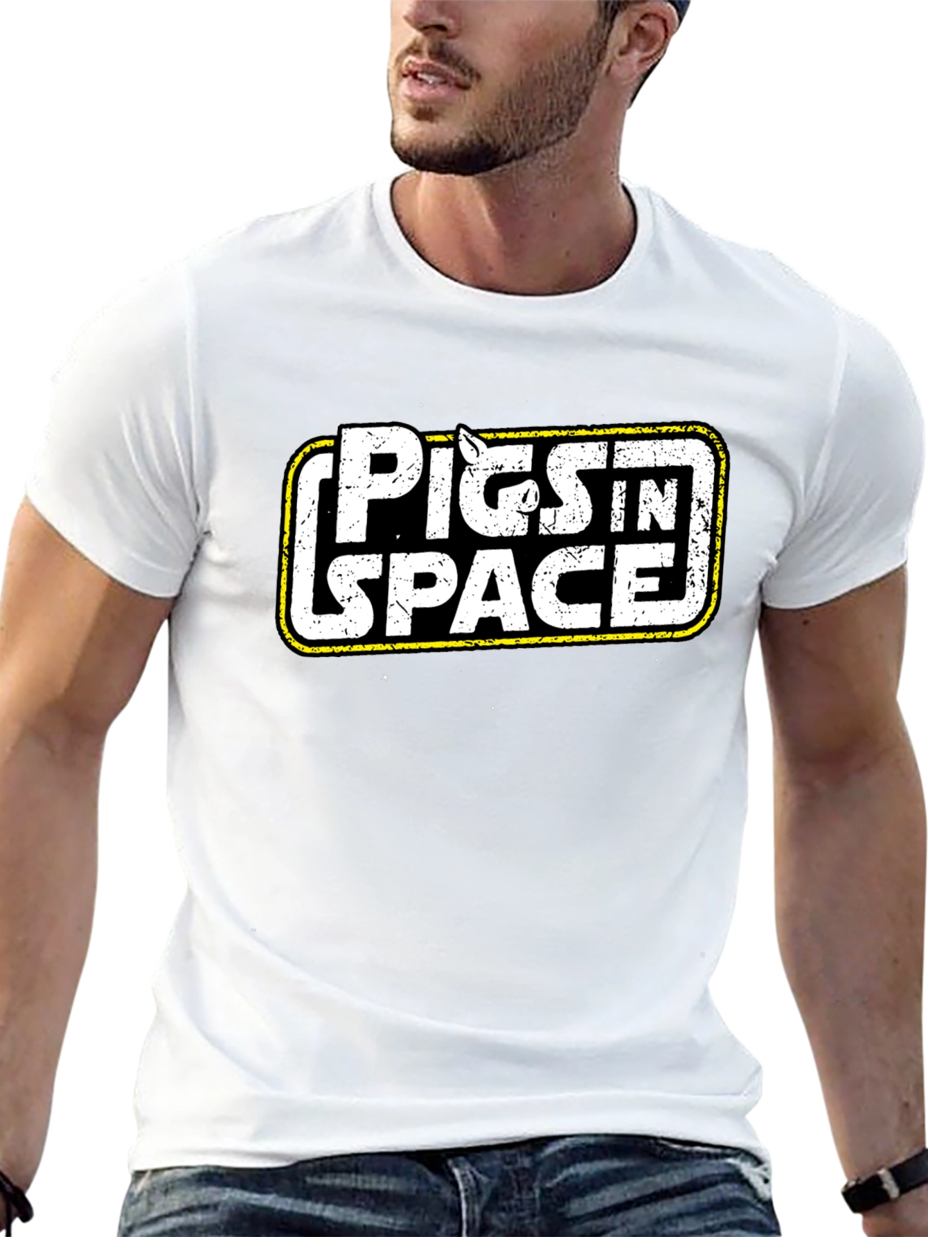 Pigs in Space Graphic Black T-Shirt
