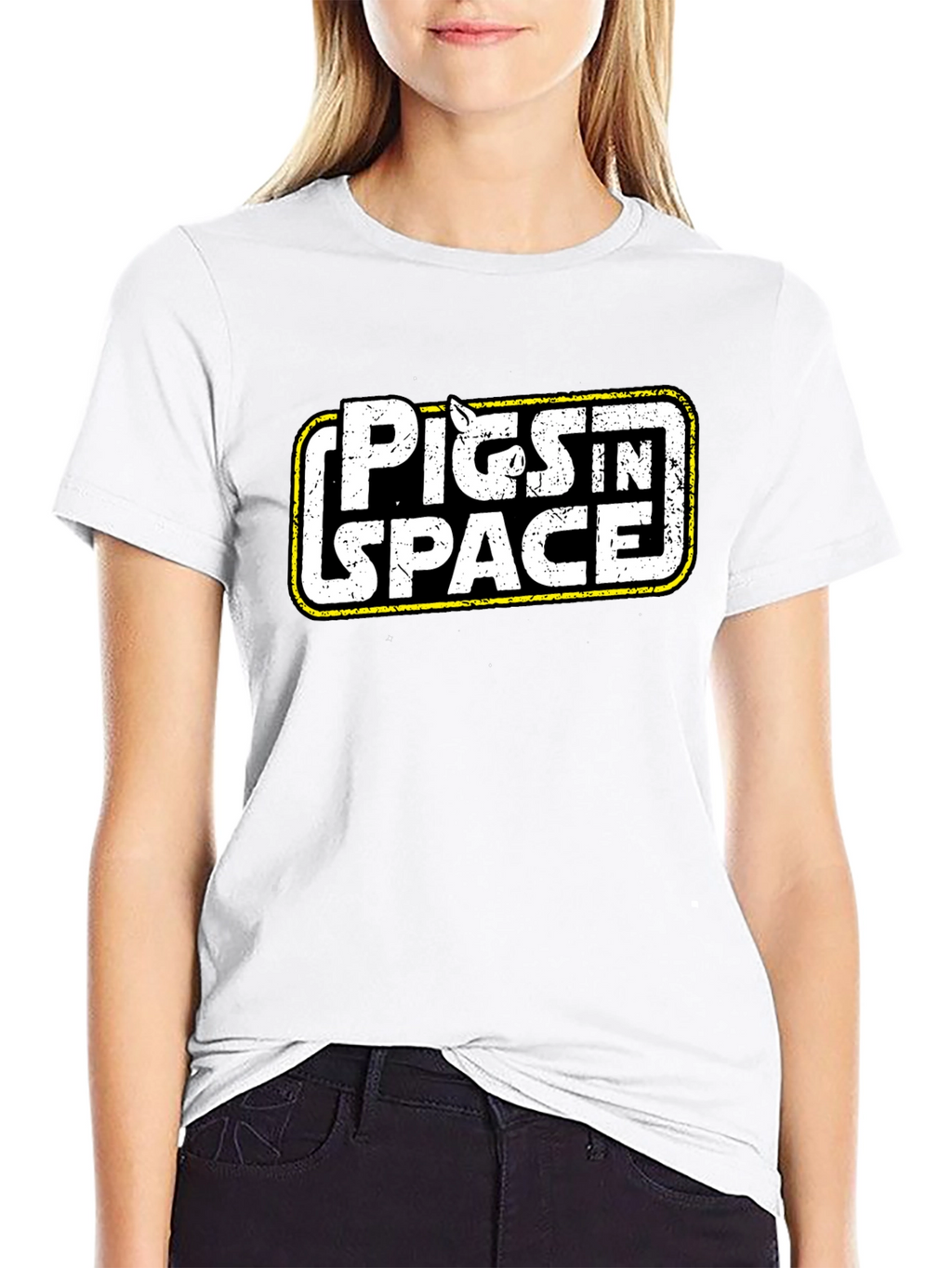Pigs in Space Graphic Black T-Shirt