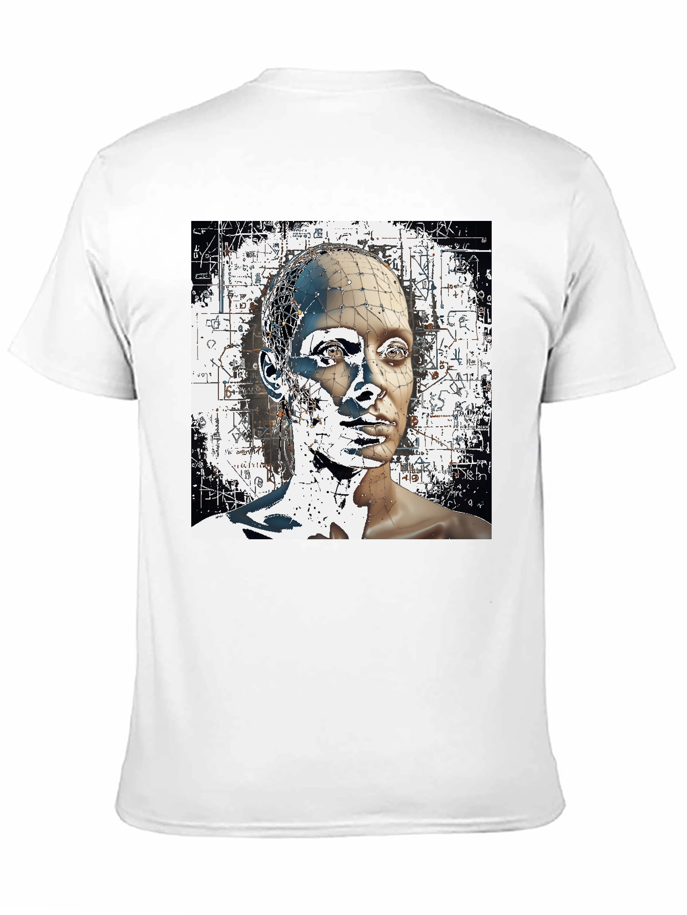 Abstract Face Graphic Black T-Shirt