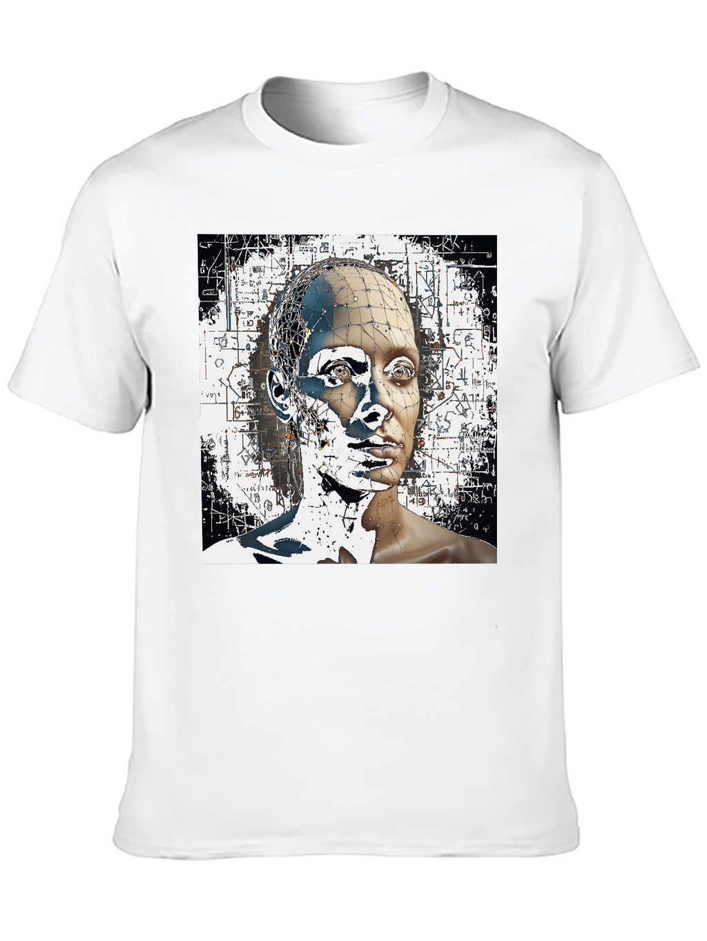 Abstract Face Graphic Black T-Shirt