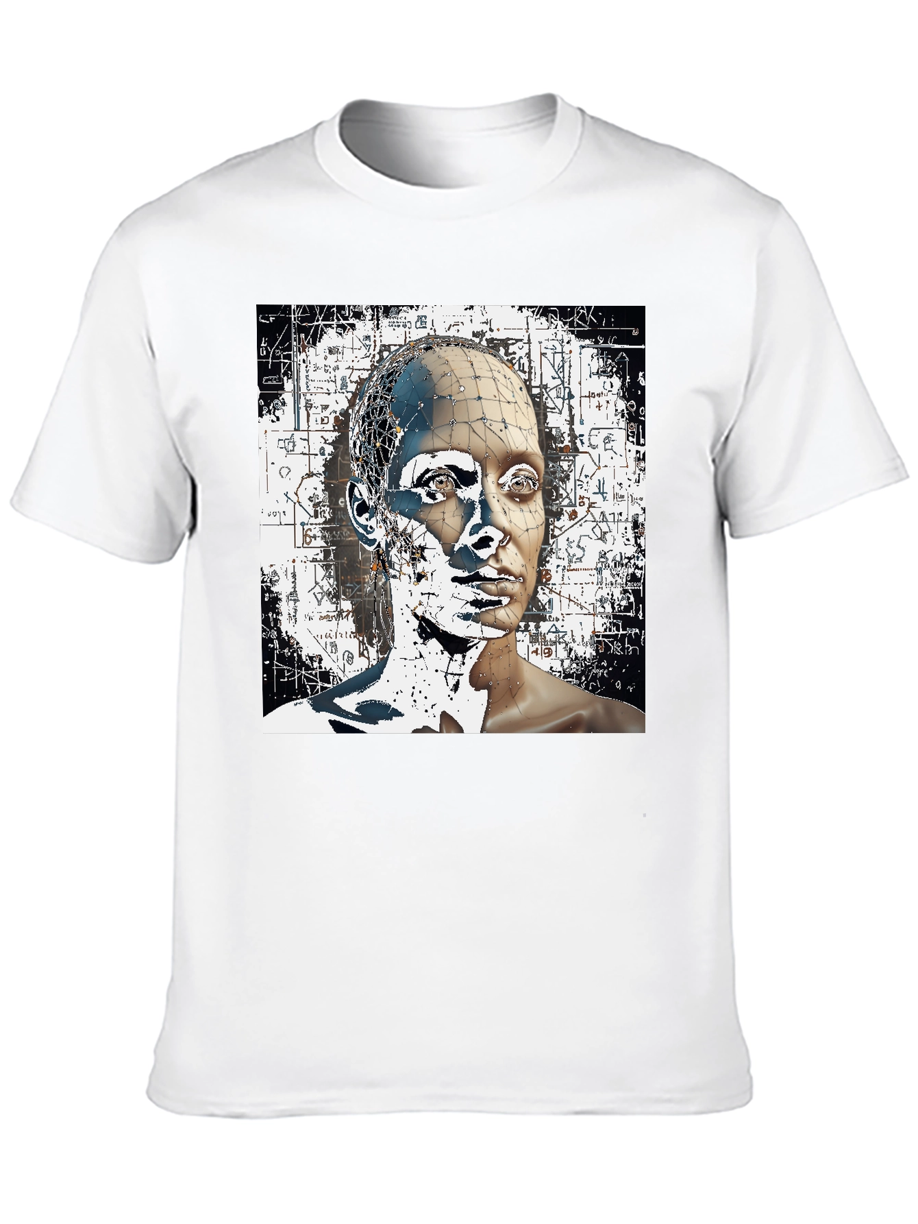 Abstract Face Graphic Black T-Shirt
