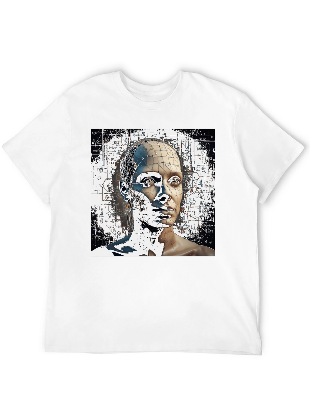 Abstract Face Graphic Black T-Shirt