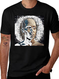 Abstract Face Graphic Black T-Shirt