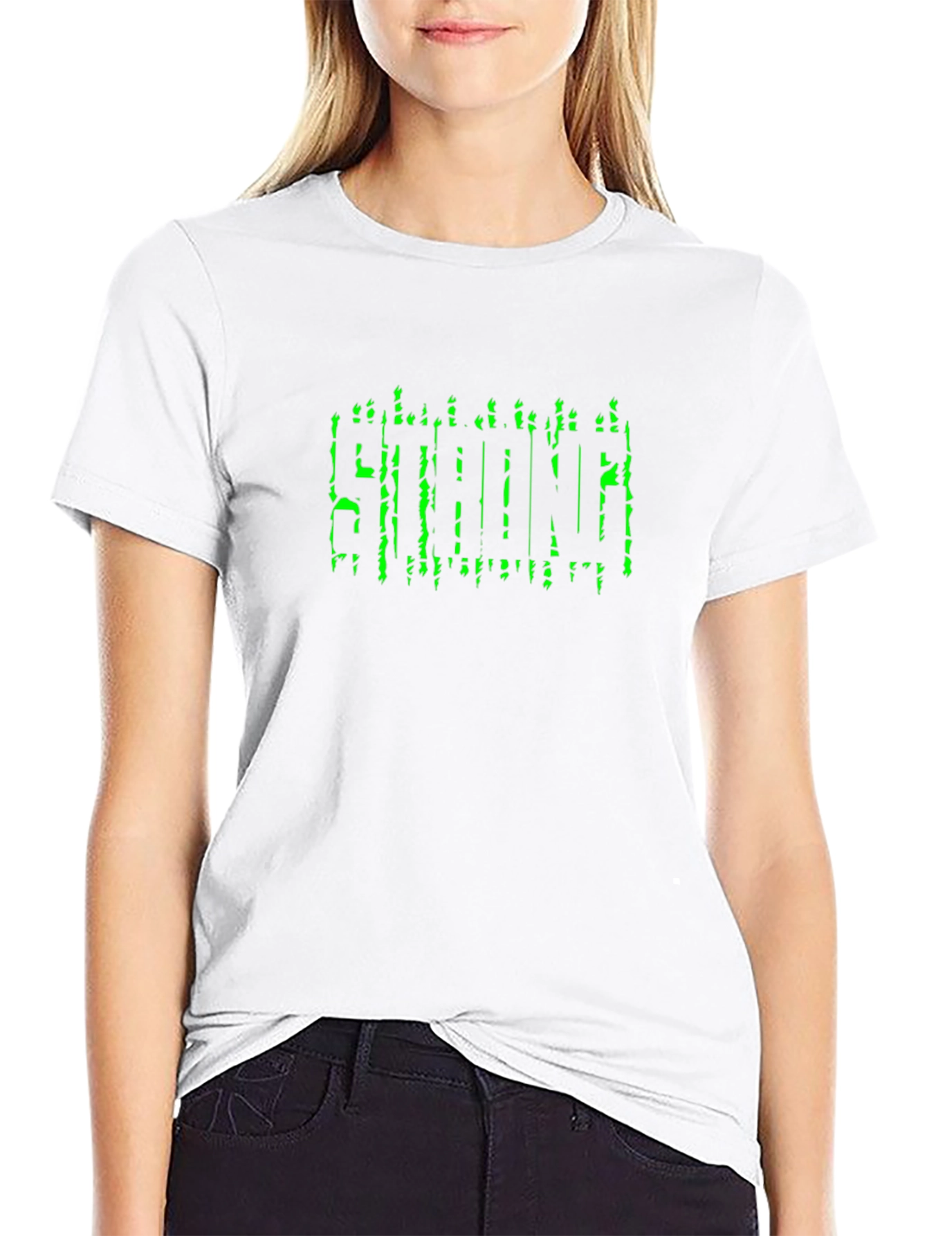 Mens Black STRONG Graphic T-Shirt