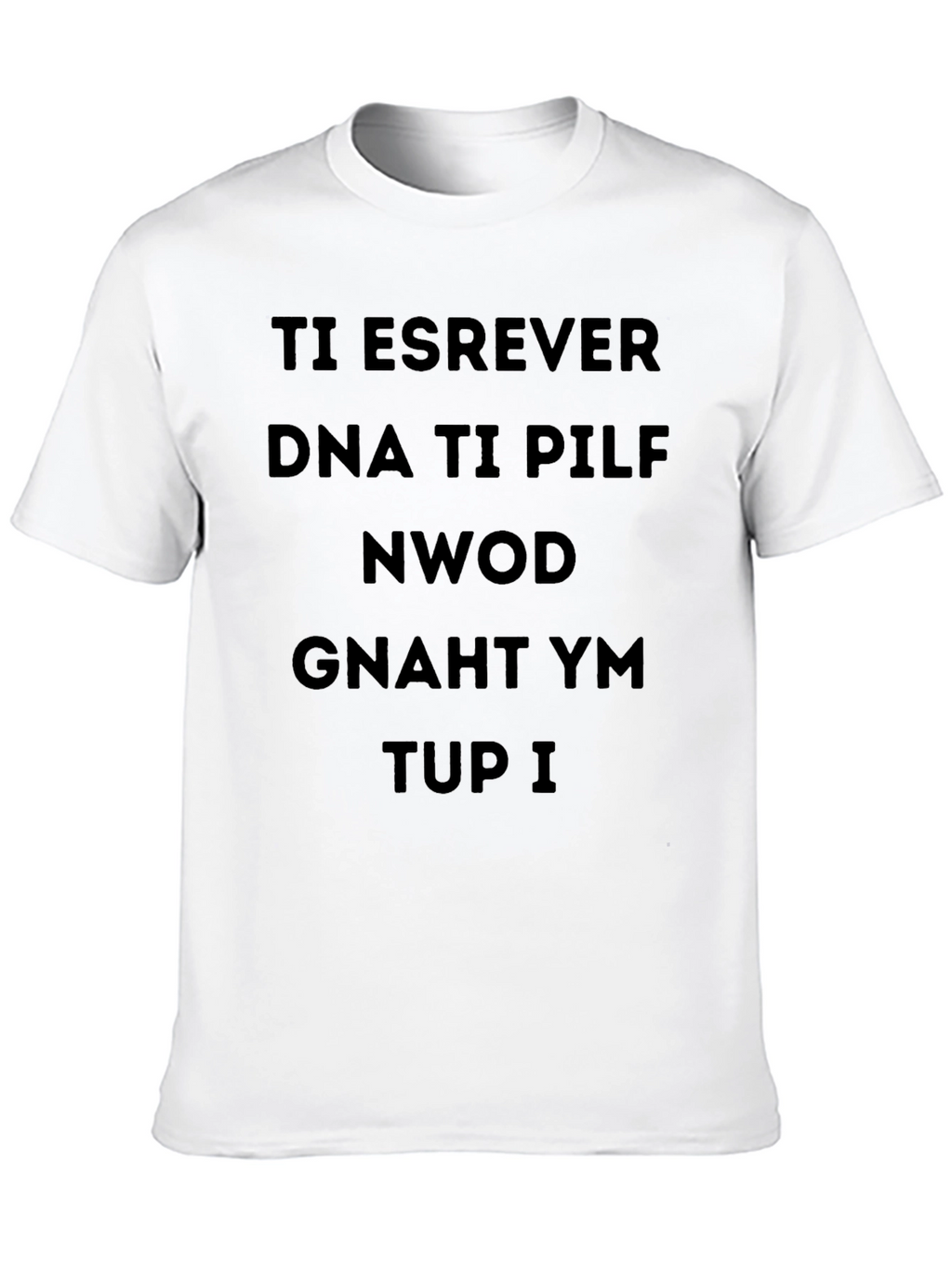 Reversed Text Black T-Shirt