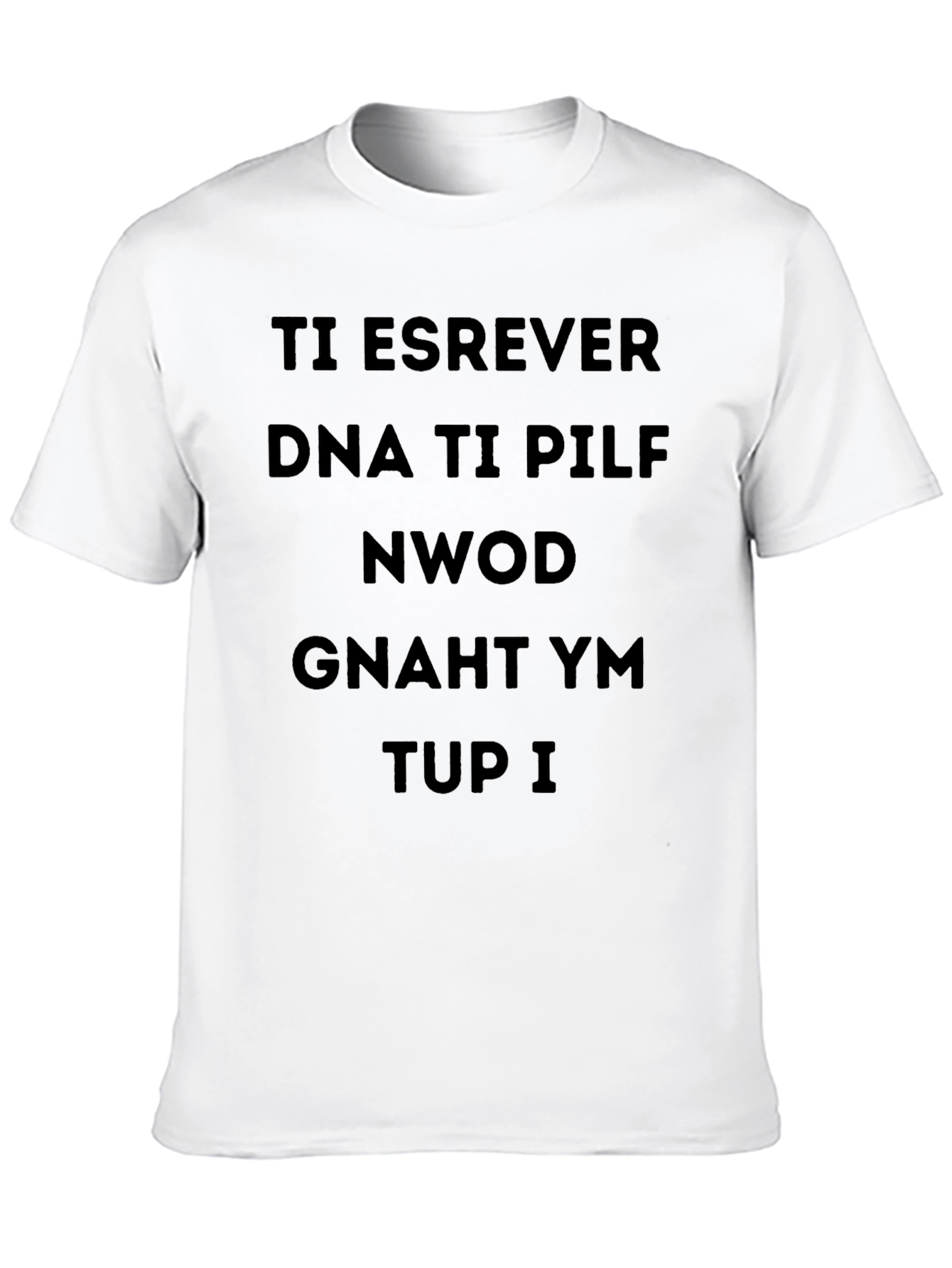 Reversed Text Black T-Shirt