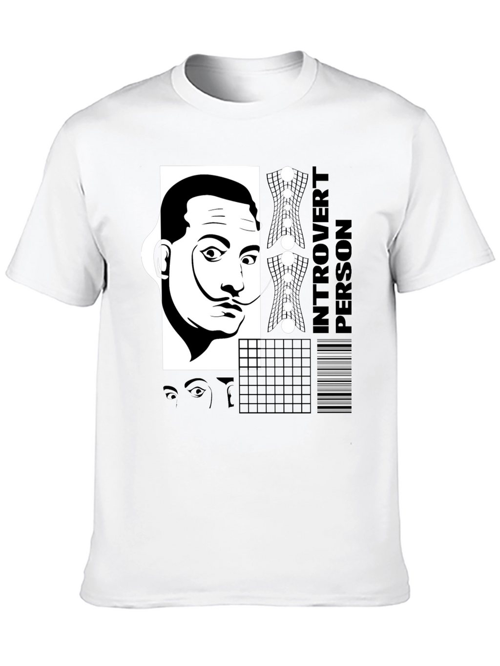 Dali Introvert Person Black T-Shirt