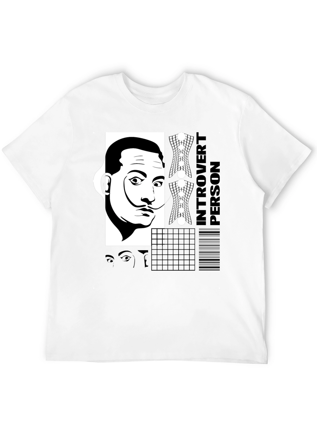 Dali Introvert Person Black T-Shirt